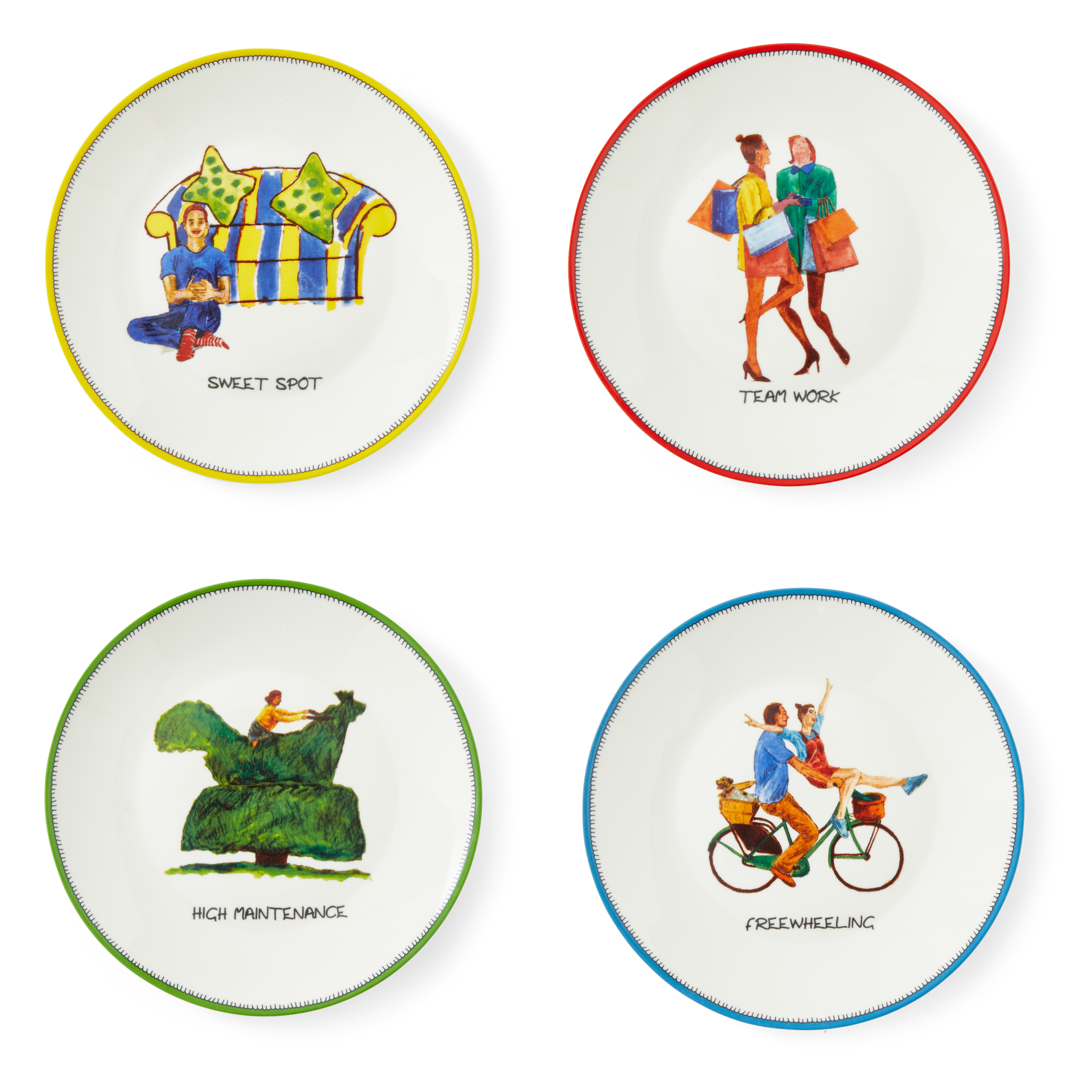 Kit Kemp Doodles Tidbit plate set of 4 image number null